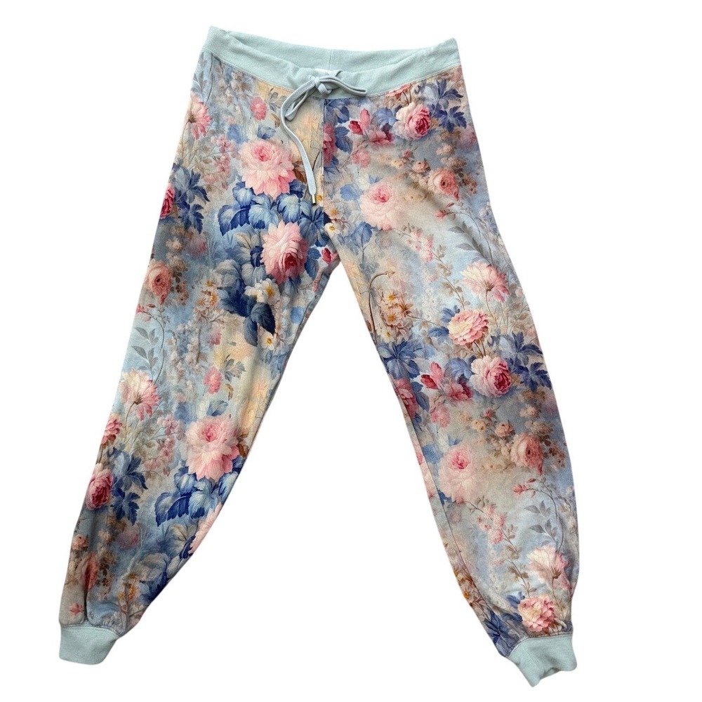 Selkie The‎ Chateau Paper Sleepover Joggers Sweatpants Blue Pink Size Small